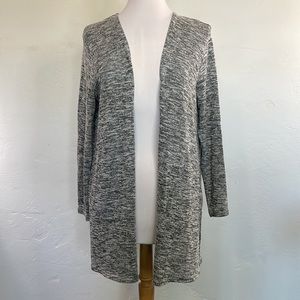 Divided H&M Black and White Open Front Long Sleeve Knit Sweater Size Large